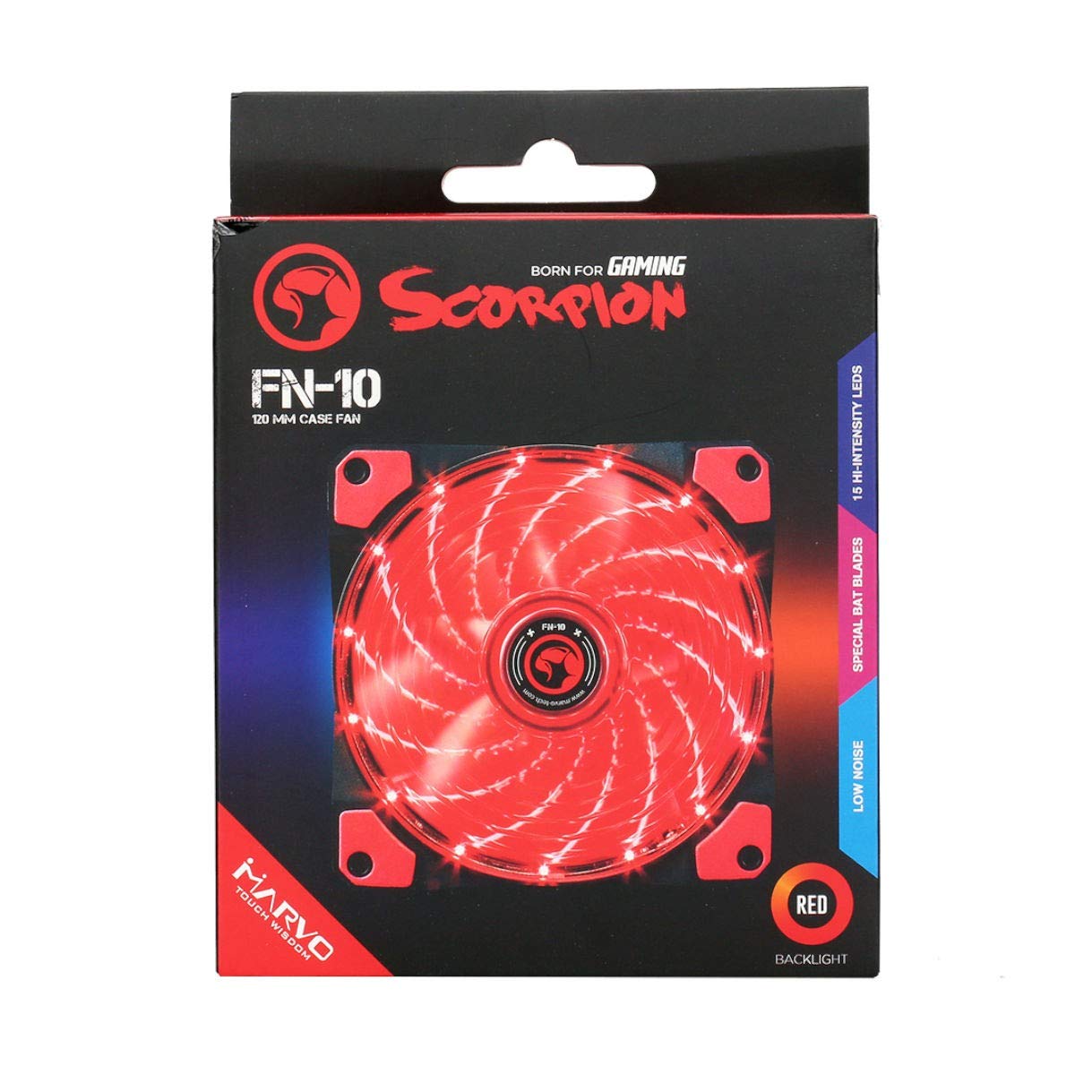 Cooler for Cabinet 120x120 Scorpion LED Red Marvo - FN-10 RD