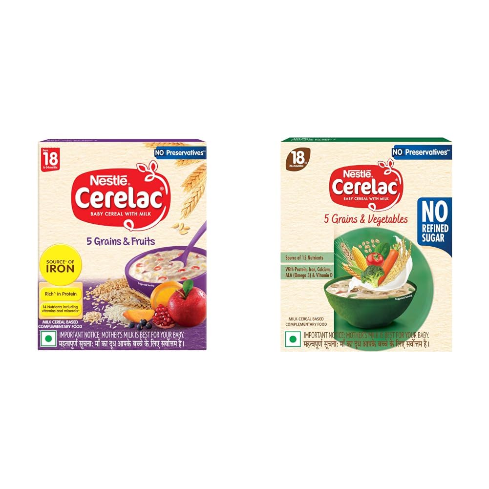 CERELAC Baby Food 5 Grains & Fruits No Preservatives 18 months+ 300g & Baby Food Wheat Apple Cherry No Preservatives 8 months+ 360g-image-13