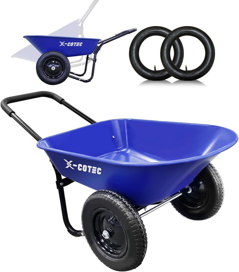 Brouette 2 Roues En Fer - Jardin, Pneus 35c - Neuve
