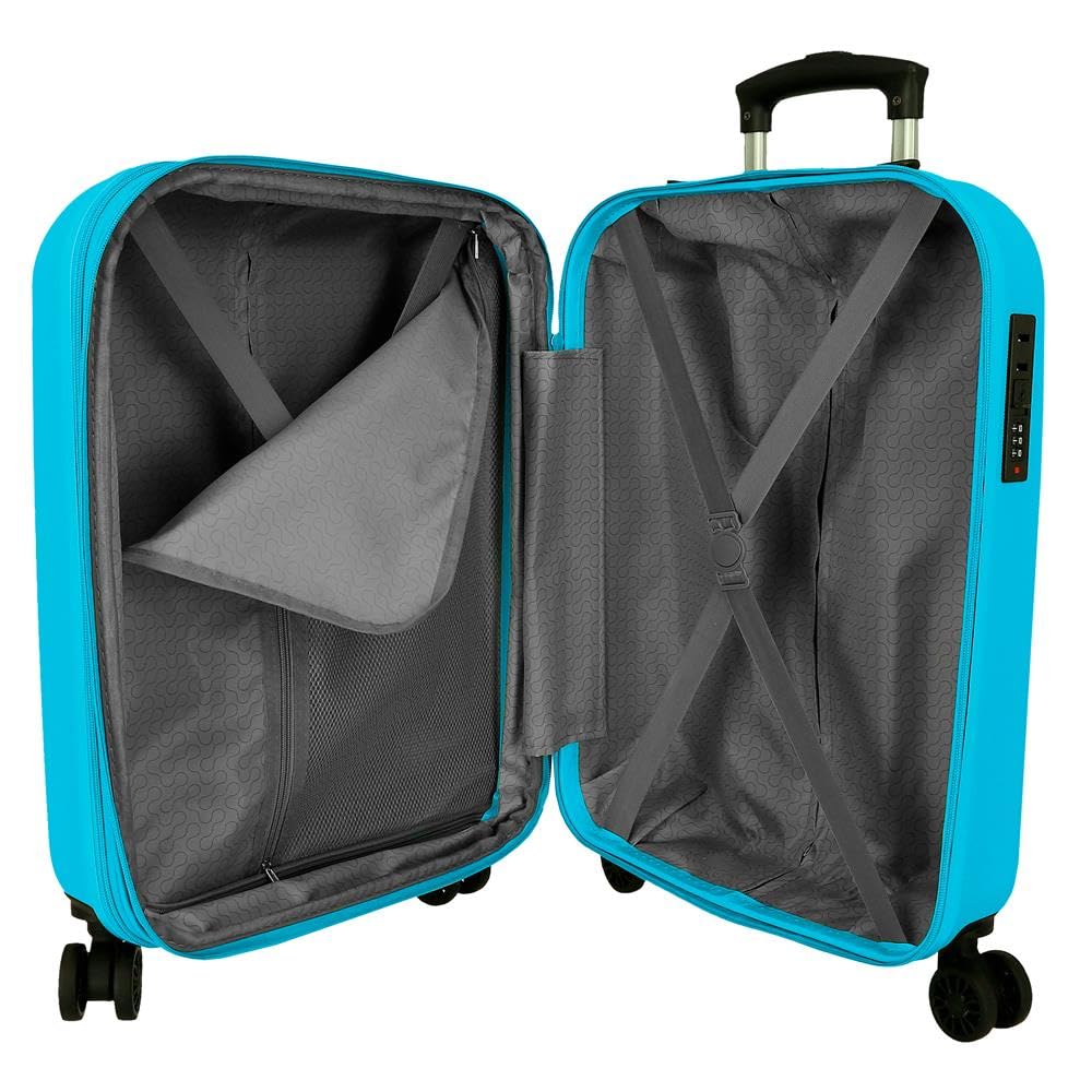 Roll Road Menorca Maleta de Cabina Turquesa Verde 38x55x20 cm Rígida ABS Cierre de combinación Integrado 35L 2,6kg 4 Ruedas Dobles Extensible Equipaje de Mano