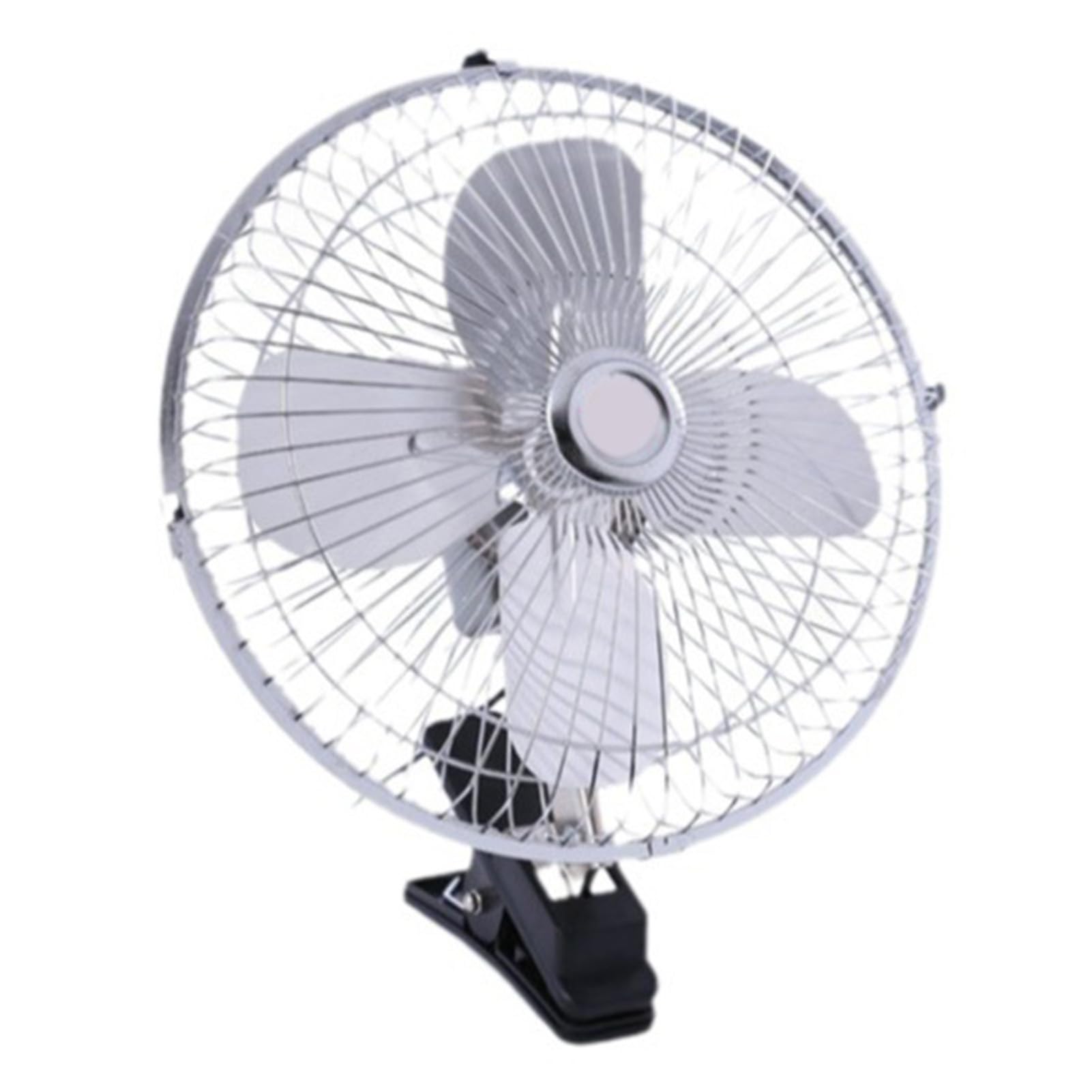 Ventilador de Coche de 10 Pulgadas, 12 V, 4 aspas, rotación automática, Ventilador de refrigeración con Clip y Enchufe para Encendedor de Cigarrillos para Coche, Minivan, SUV (12V)