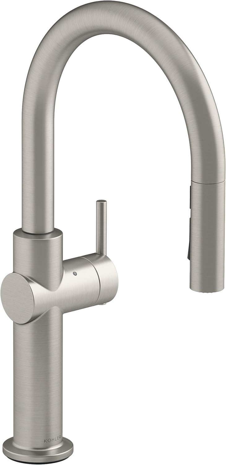 KOHLER 22974-WB-CP Crue Touchless and Voice Activated Kitchen Sink Faucet with Pull Down Sprayer, Kitchen Sink Faucet with Motion Sensor, Hands Free Kitchen Faucet, Polished Chrome