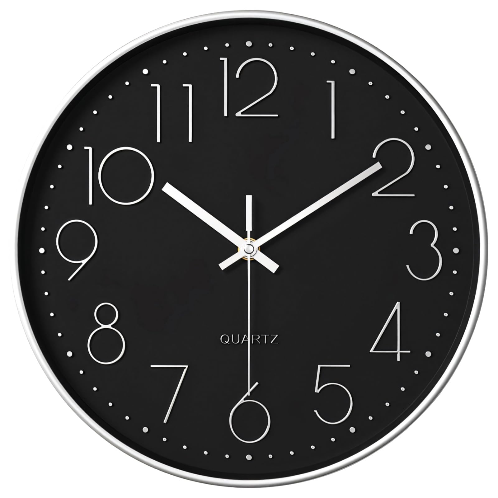 Horloge murale silencieuse sans tic-tac grands chiffres 30 cm