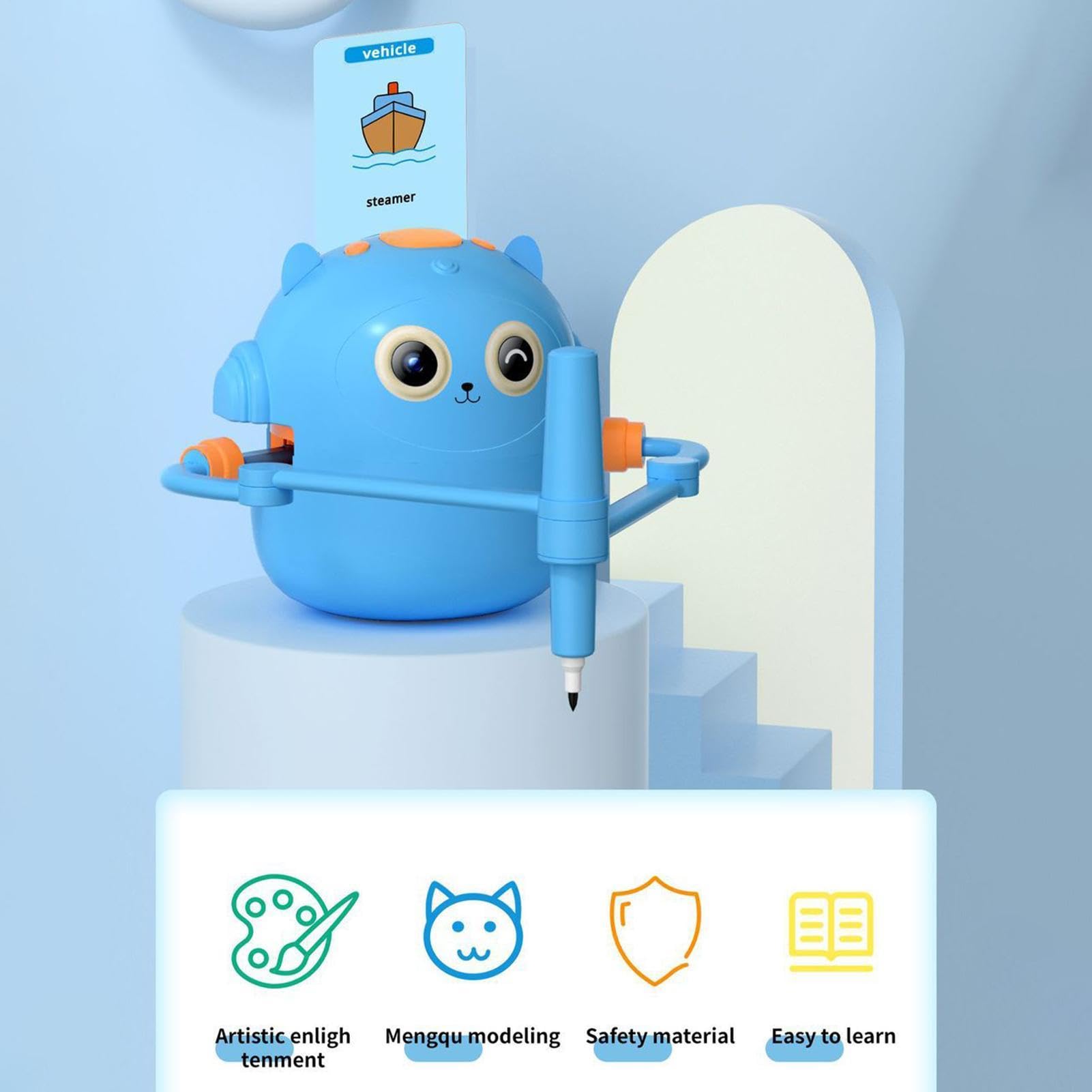 Robot Do Rysowania Dla Dzieci Z 100 Kartami Interaktywna Rysowania | Robot do Rysowania i Zabaw Plastycznych dla Dzieci Dla Przedszkolaków Dzieci Rodziny Przyjaciół
