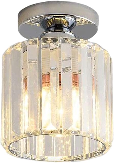 ZYDTRIP Small Crystal Ceiling Light, Crystal Chandelier Modern LED Ceiling Light Pendant Fixture Lighting