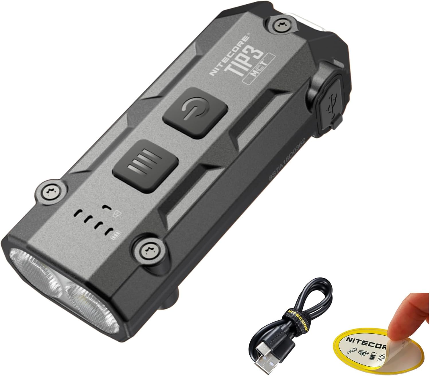Nitecore TIP3 720-Lumen Rechargeable Keychain Flashlight, 3 Color Temperatures EDC Light, USB-C with Pocket Clip (Black)