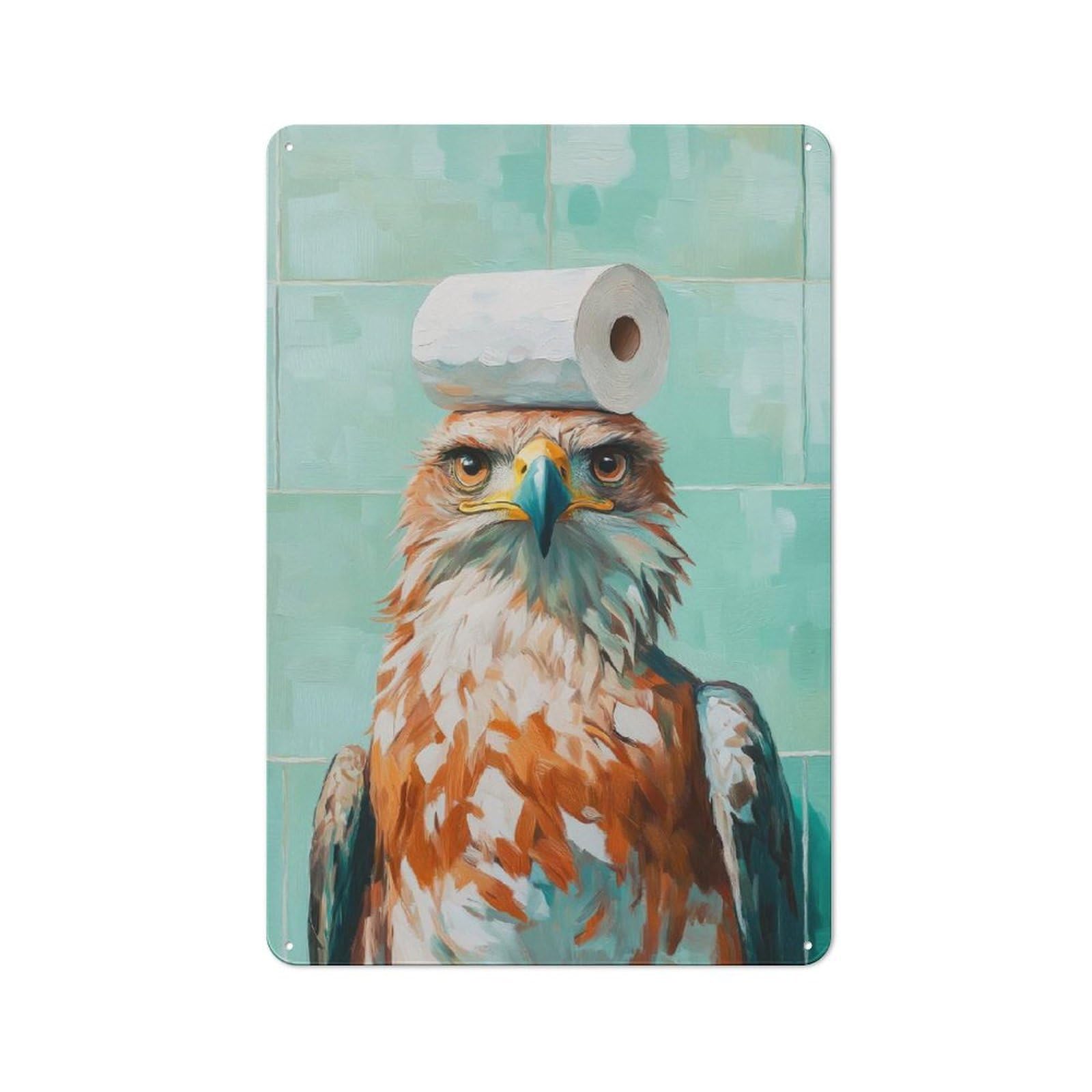 Junmoney Eagle With Toilet Paper Rustic Metal Plaque 30X20cm For Hobby Room Or Studio, For Vintage Wall Decor Fans, For Garage And Workshop Walls