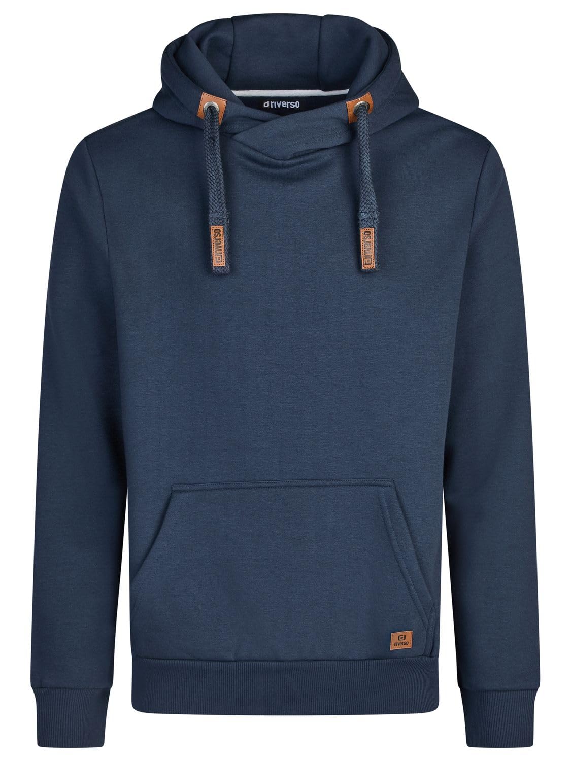 riverso – Sudadera con Capucha para Hombre RIVNiklas Sudadera con Capucha Bolsillo Canguro Cuello Cruzado Regular Monocolor Algodón Gris Marrón Verde Rojo Azul Negro S M L XL 2XL 3XL 4XL 5XL