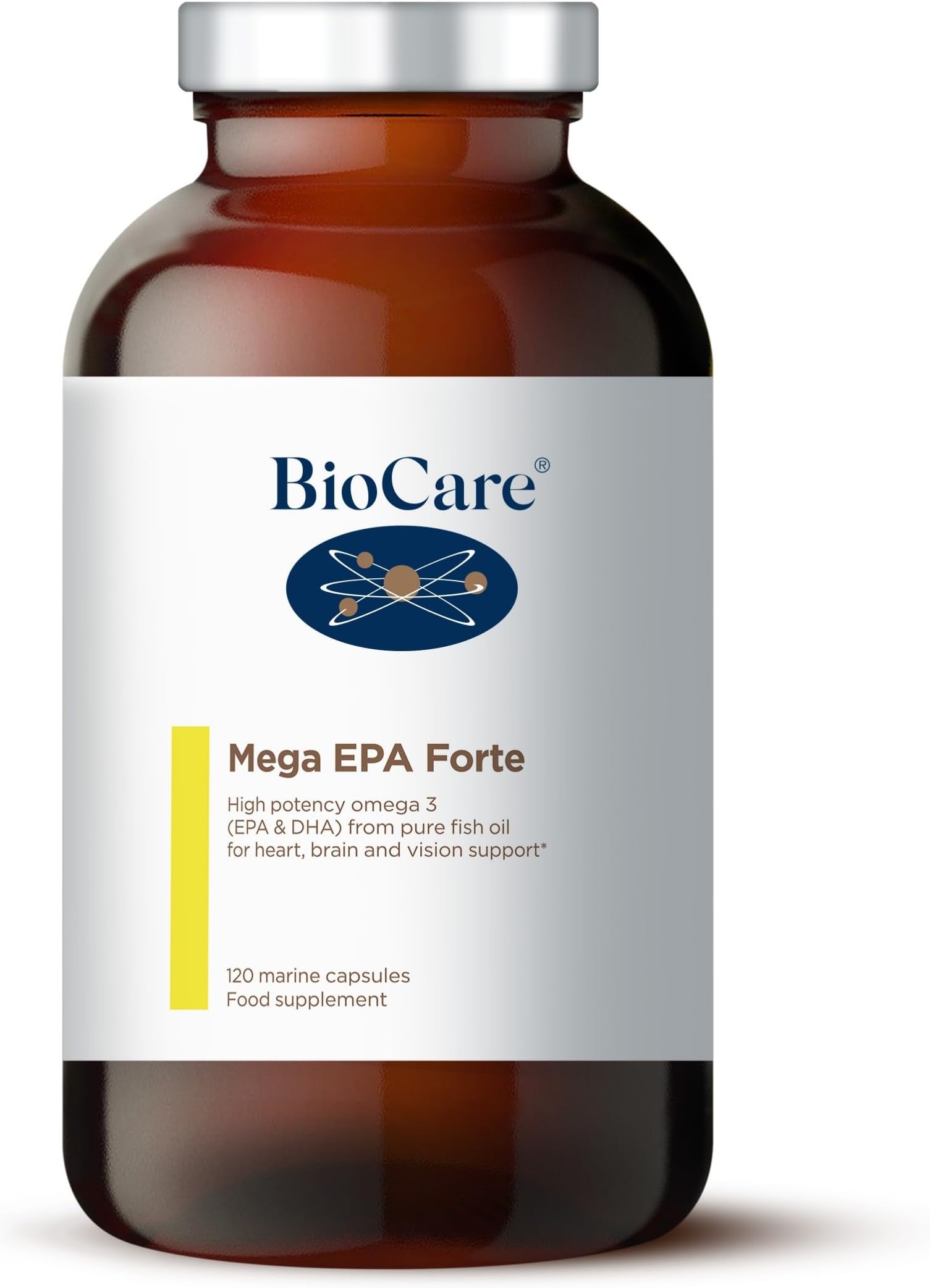 BioCare - Mega EPA Forte - High Potency Omega 3 (EPA & DHA) from Pure Fish oilfor Heart, Brain and Vision Support - 120 Capsules