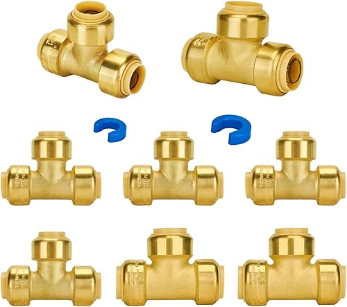 Miniatura 56 de SUNGATOR Camiseta de 1/2 pulgada, accesorios Pex de empuje de 1/2 pulgada, accesorios en T de 1/2 pulgada, conector en T de plomería sin plomo