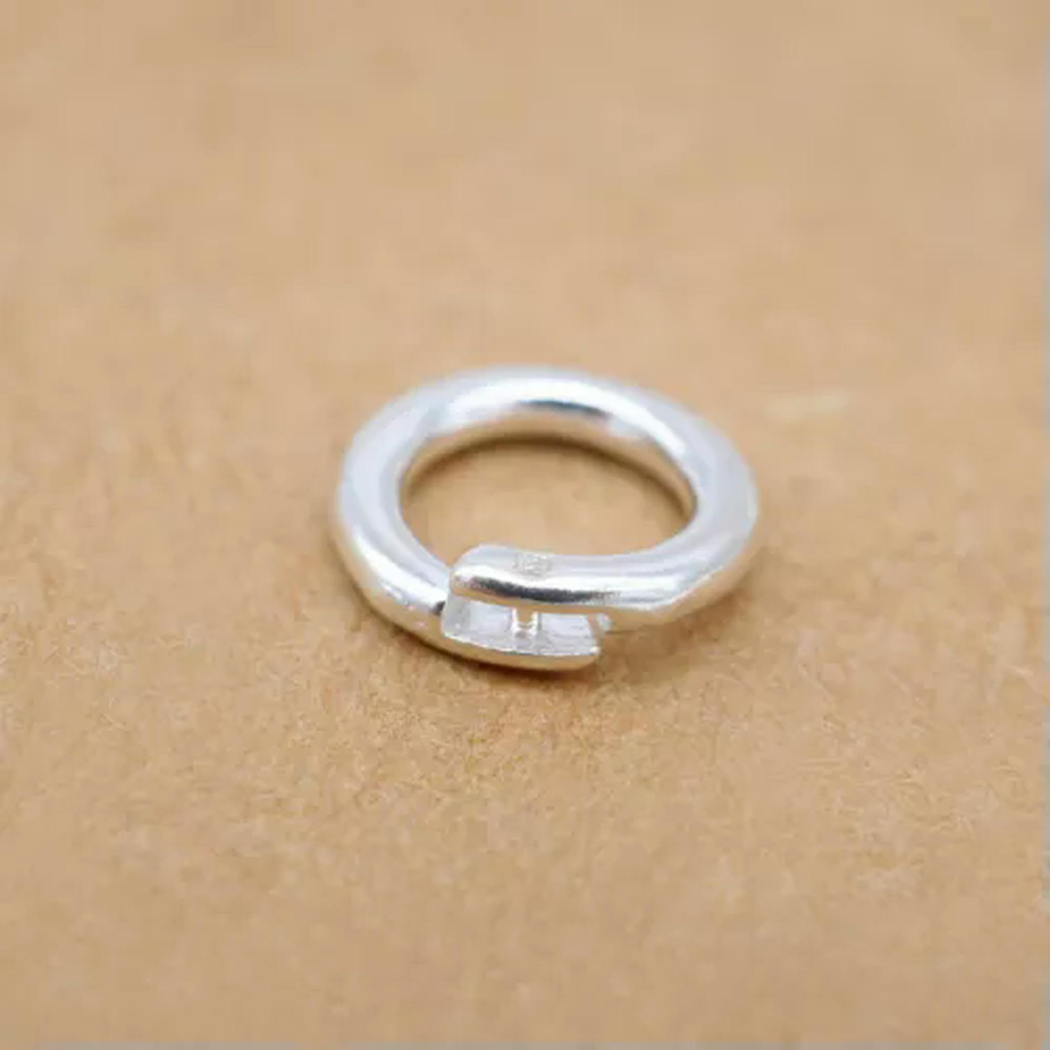 Biegering aus 925er Silber, 6 mm, 8 mm, 10 mm, 12 mm, 14 mm, Verschluss, A5079, Silber, 6 mm, 20 Stück
