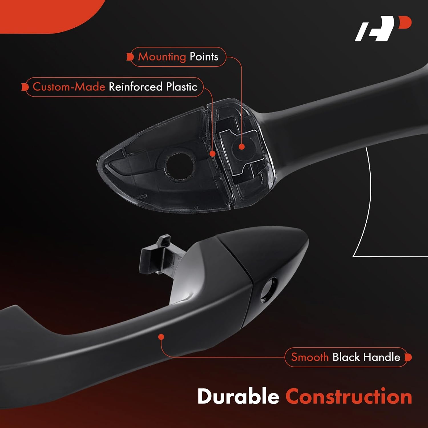 A-Premium Front Left Driver Side Exterior Door Handle with Keyhole Compatible with Toyota Corolla 2014-2019, Without Smart Entry System, Smooth Black, Replace# 69218-02070-C0, 69218-02903