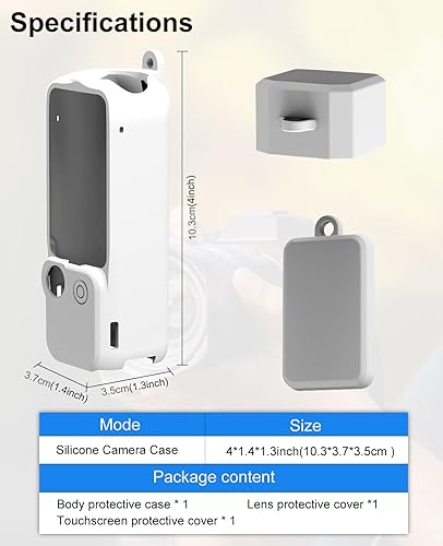 Miniatura 6 de PULUZ Funda de silicona Pocket 3, funda protectora suave compatible con DJI Osmo Pocket 3, protector de lente, protector de pantalla, accesorios de