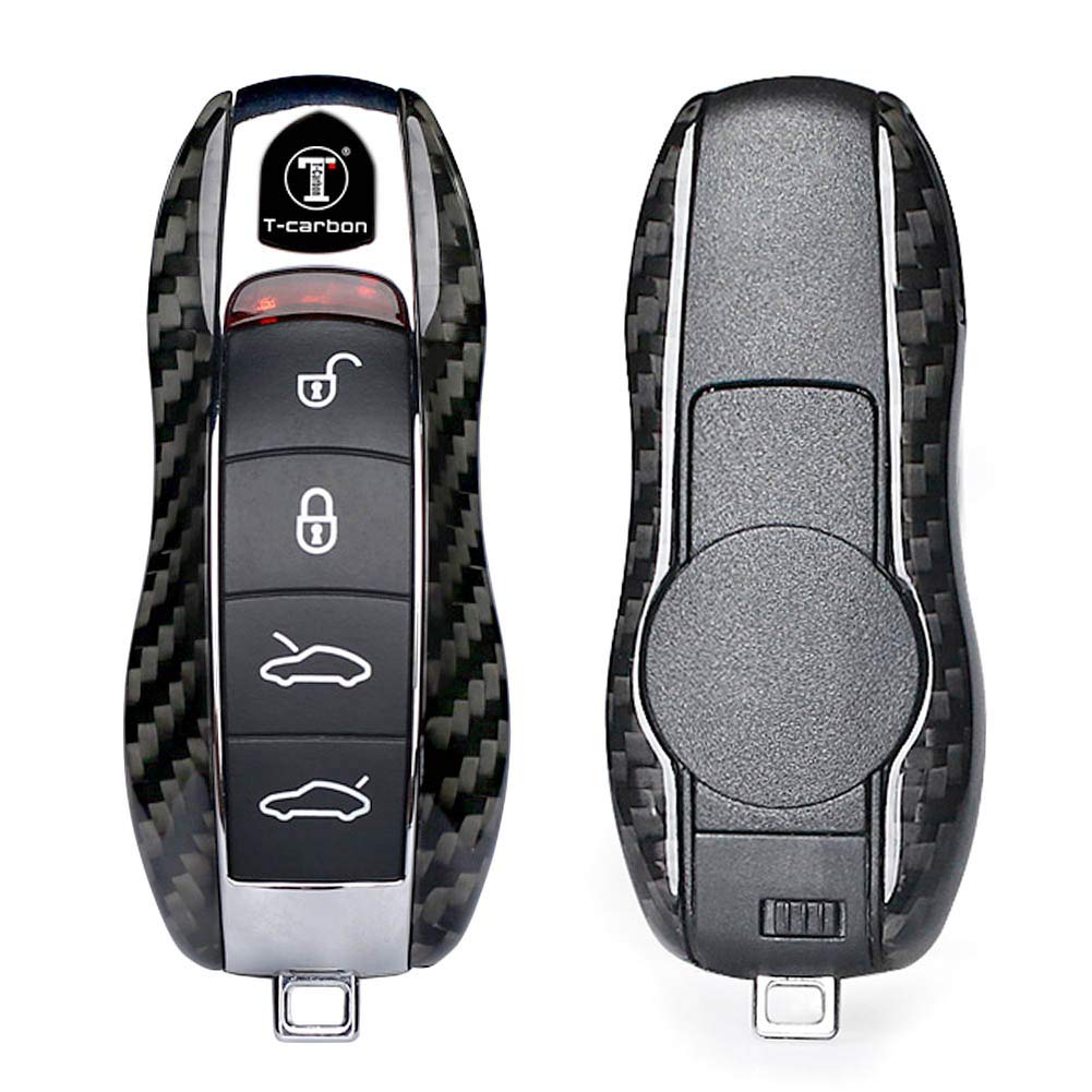 Carcasa para llave de coche fibra carbono Real, carcasa para Porsche 911, Cayenne, Panamera pieza de automóvil