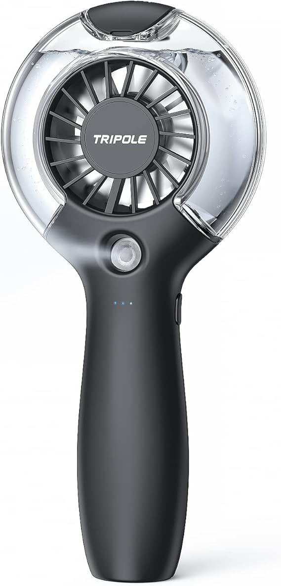 TriPole Handheld Fan, Hand Held Misting Fan [830Hrs] Portable with 3