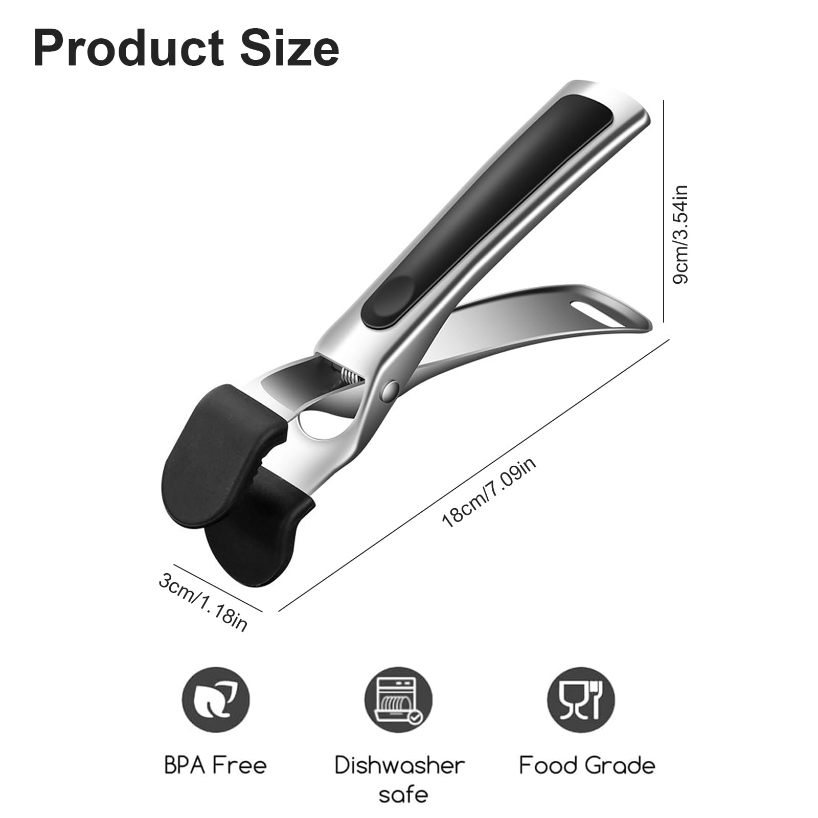 Pinza da Cucina in Acciaio Inox, Pinza Anti-Scaldature con Testa Larga in Silicone a Texture Ondulata, per Togliere Ciotole e Piatti Caldi dal Forno e Friggitrice ad Aria