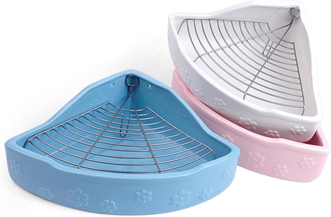 KESYOO Colorful Pet Toilet Basin for Animals Bite Design Easy to Rabbit and Guinea Pig Litter Box Pet Supplies for Litter Training Pink