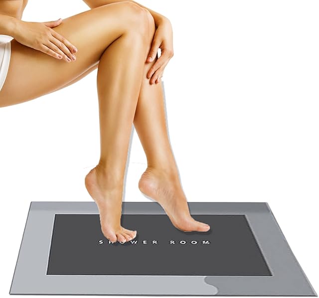 Thickoad Bath Mat,Bathroom Mat,Anti Slip Bath Mats,Absorbent bath mat,Soft quick Dry Bathroom Rug Suitable for Bathroom Shower Bathtub Indoor Doorway (Grey rectangle,40x60cm)