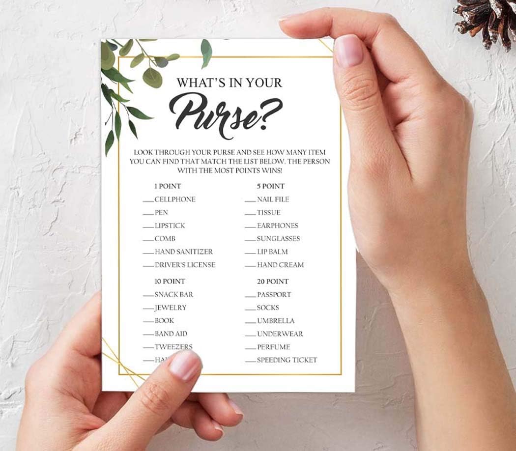 Greenery Bridal Shower Games Set of 4(50 Sheets Each) Fun Bachelorette Party Games Set Bundle