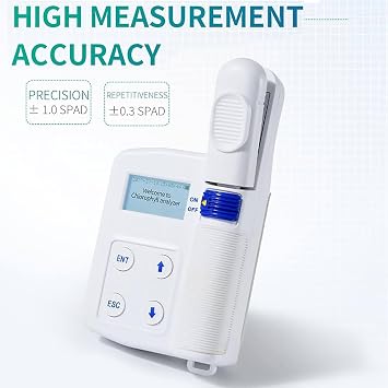 Portable Chlorophyll Meter, Handheld Chlorophyll Meter, 0.0-99.9 SPAD High Precision, 0.8s Fast Measure, for Lab Research Center Plant Researcher