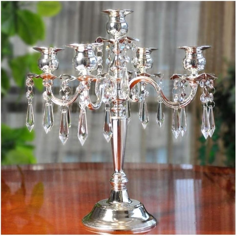 燭台 キャンドルホルダー ワックスキャンドルセット 北欧 メタルキャンドルスティック ゴールド ウェディングデコレーション 5アーム