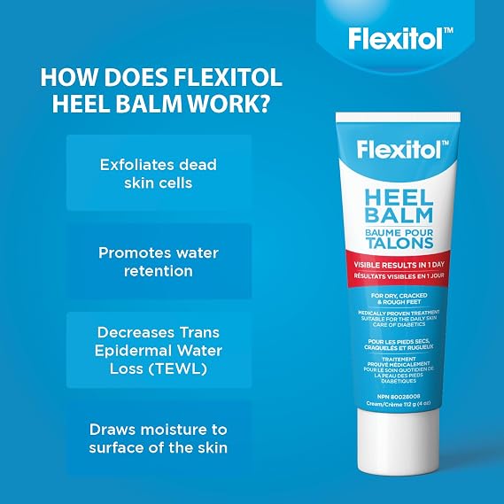 Flexitol Heel Balm, Rich Moisturizing & Exfoliating Foot Cream, Original Version, 4 Oz