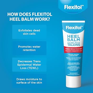 Flexitol Heel Balm, Rich Moisturizing & Exfoliating Foot Cream, Original Version, 4 Oz