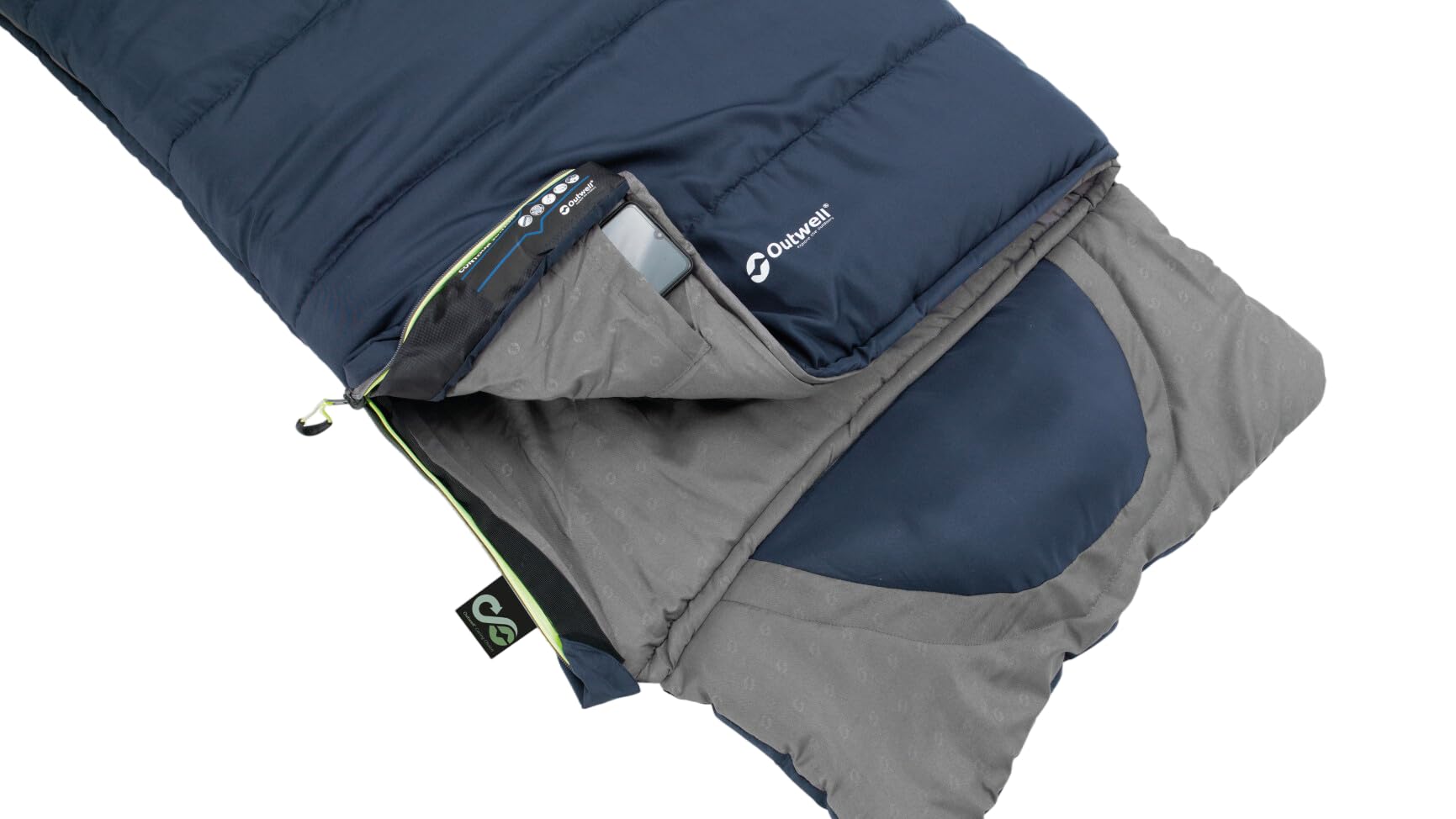 Outwell Slaapzak Contour Junior, dzieci Slaapzakken, Donkerblauw, 1-osobowy