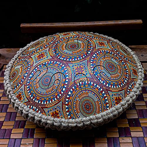India Meets India Multicolor 14 inch Steel Tongue Drum Handpan Hand Drum 22 Notes Percussion Instrument with Sling Bag