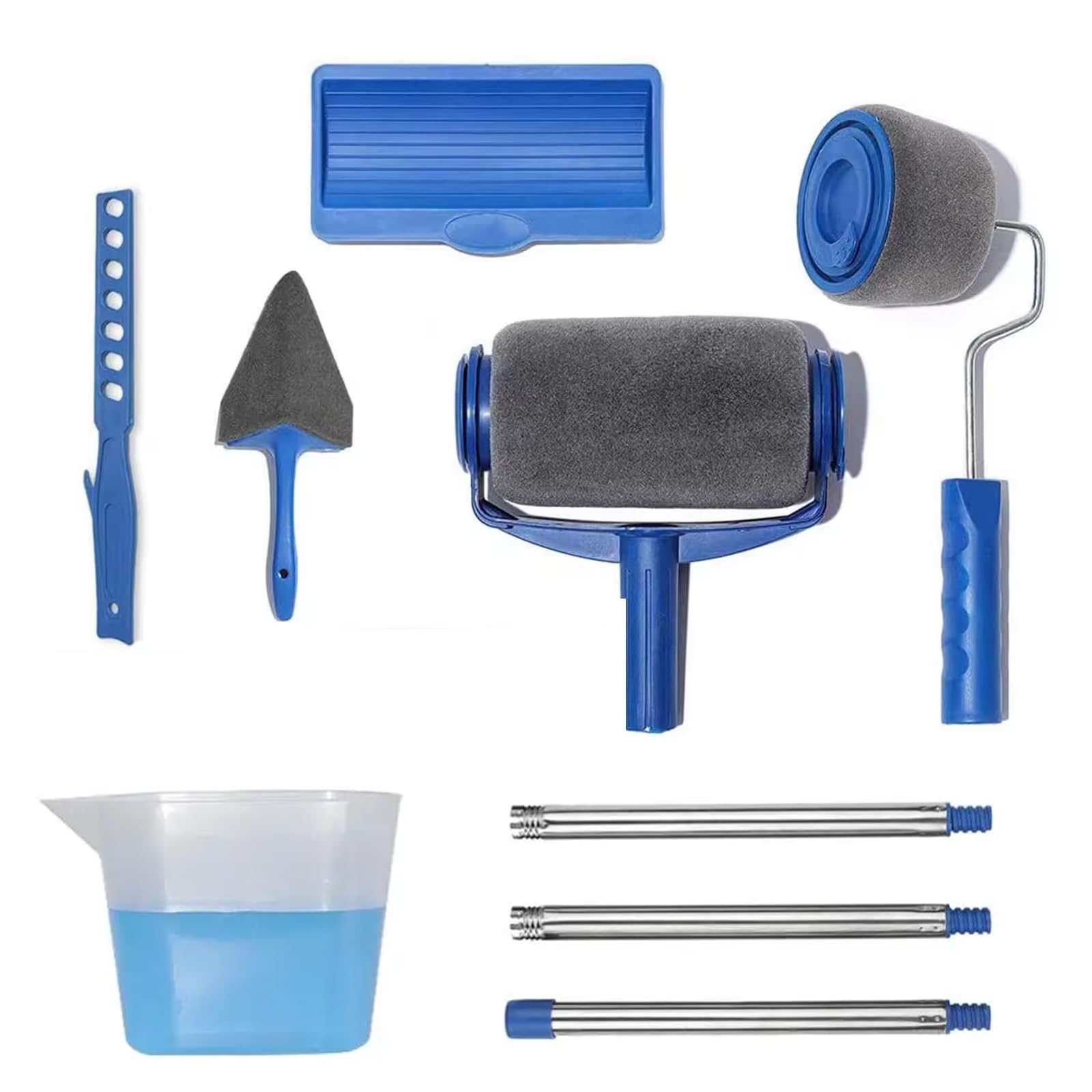 XdealCozyxc 9PCS/Set Paint Roller Pro Kit As Seen On Tv, Washable Paint Runner Pro, Non Drip Paint Roller Sets for Walls & Ceilings, Pro Clean Cut Paint Edger