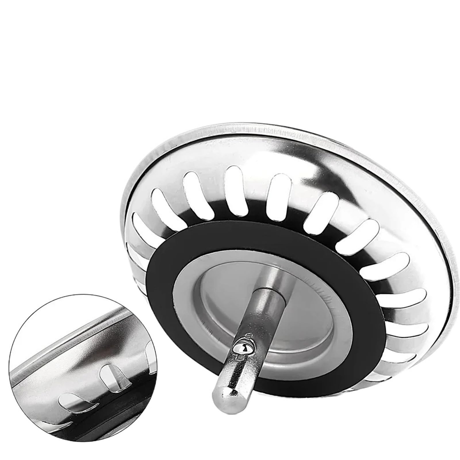 Kitchen Sink Drain Stopper Strainer Stainless Stee Sink Strainer 304 Stainless Steel Water Stopper 80/82/84MM Bathroom Sink Water Filter Plug Basin(84mm)