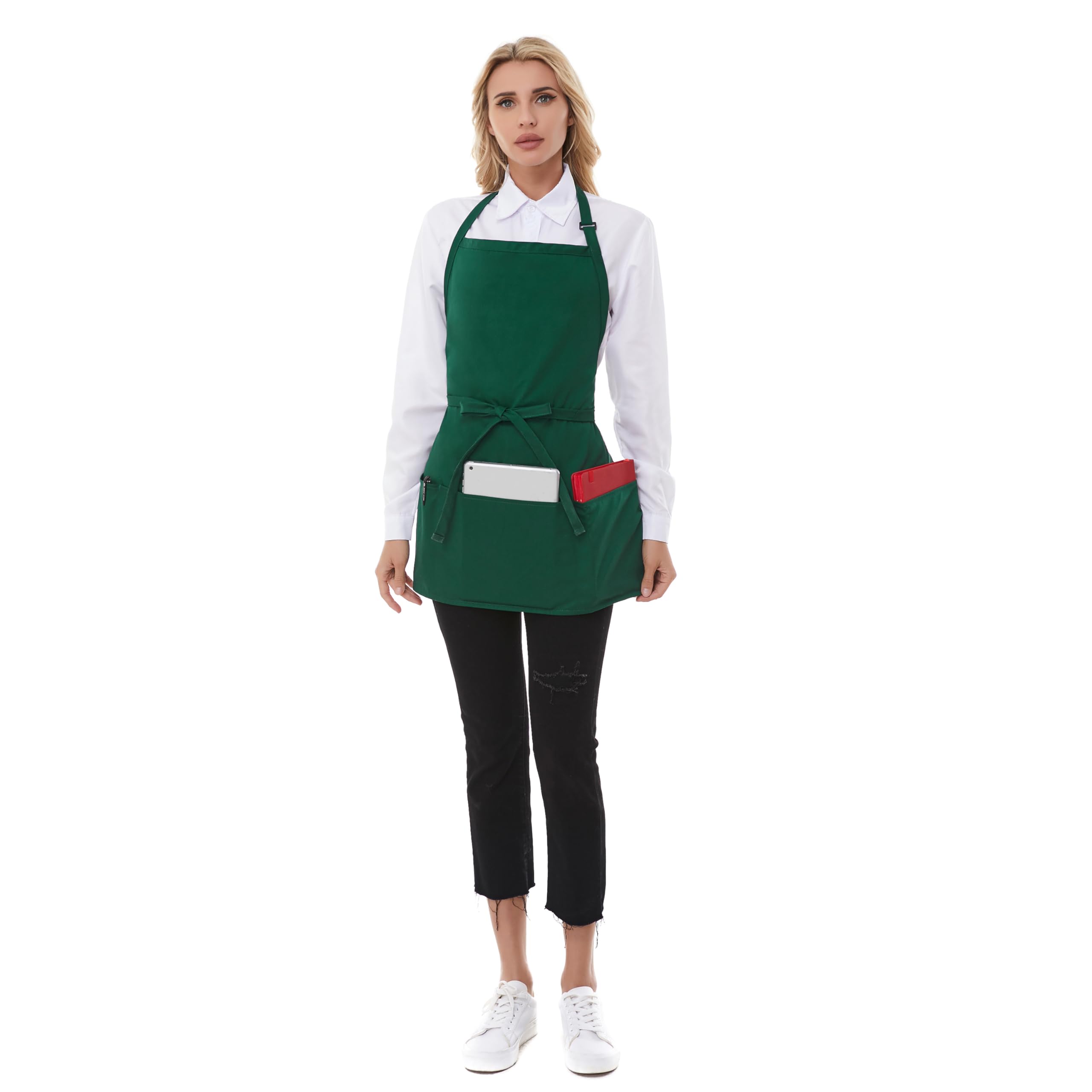 Grembiuli da donna con tasche, grembiule da chef per uomo, grembiuli per cucinare, grembiuli da server