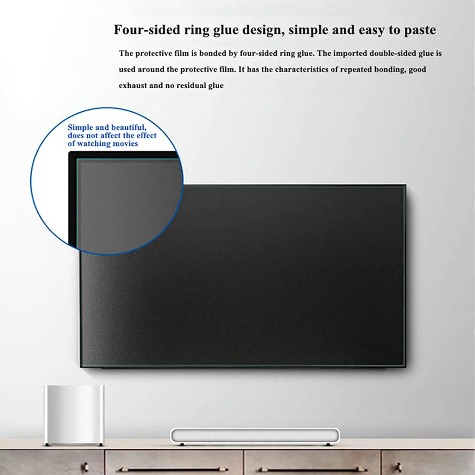 Entspiegelte Displayschutzfolie Für 43-Zoll-Fernseher, Blaulichtfilter Zur Entlastung Der Augen, Matte LCD-Oberfläche, Entspiegelt, Reflexionsarm Und Uv-Beständig