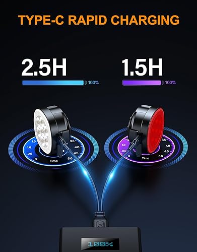 Miniatura 7 de Luces de bicicleta, 8+12 modos y recargable por USB Luces LED ultra brillantes para bicicleta de noche linterna delantera y trasera, IP65
