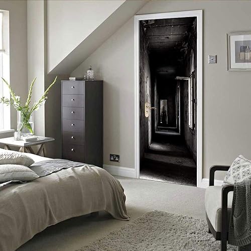 Adhesivo de pared 3D para puerta, papel pintado mural, impermeable y a prueba de humedad, autoadhesivo, respetuoso con el medio ambiente, adhesivo