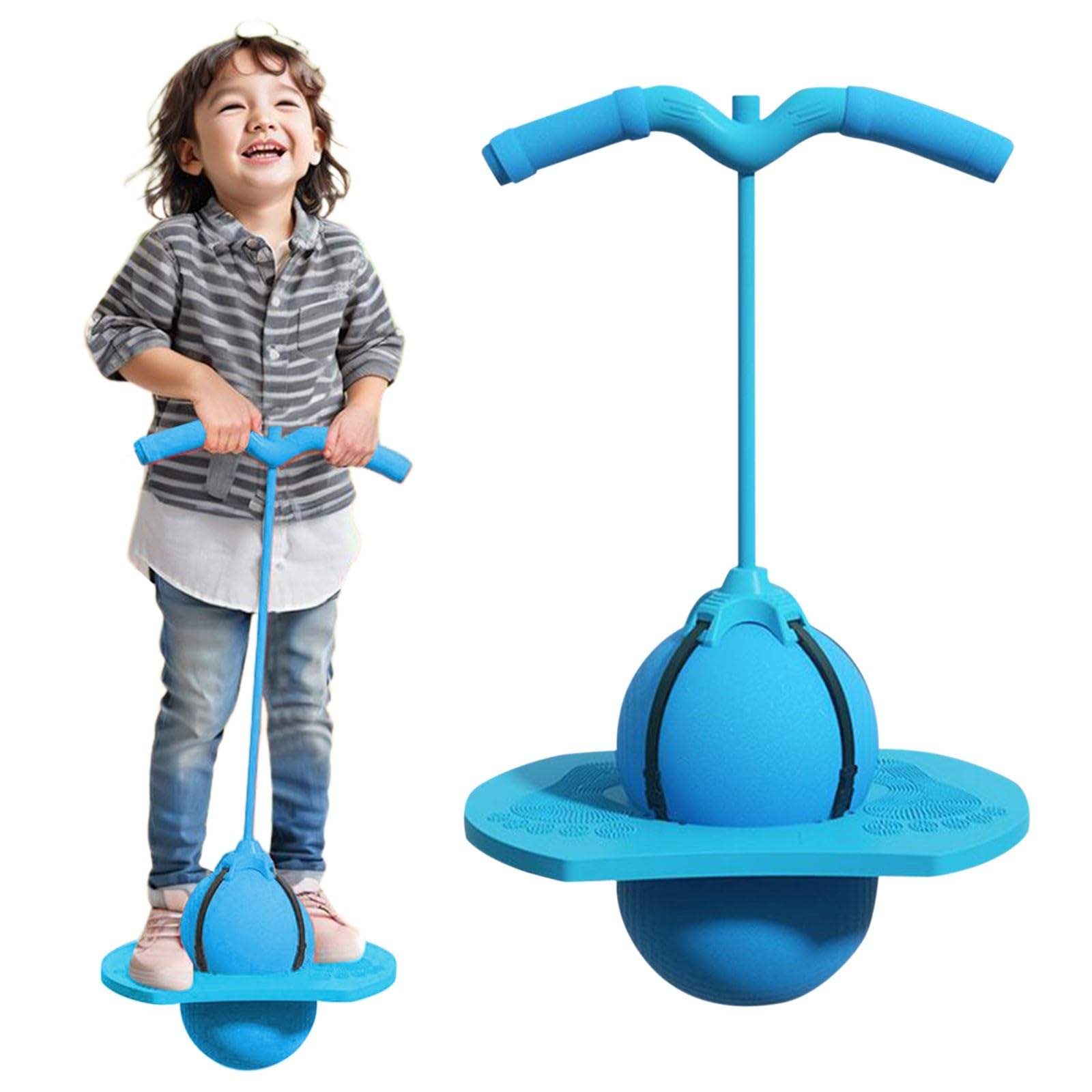 Balance Jumping Ball with Handle and Ball Pump, Pogo Stick for Boys Girls Pogo Jumper Balls for Kids & Adults