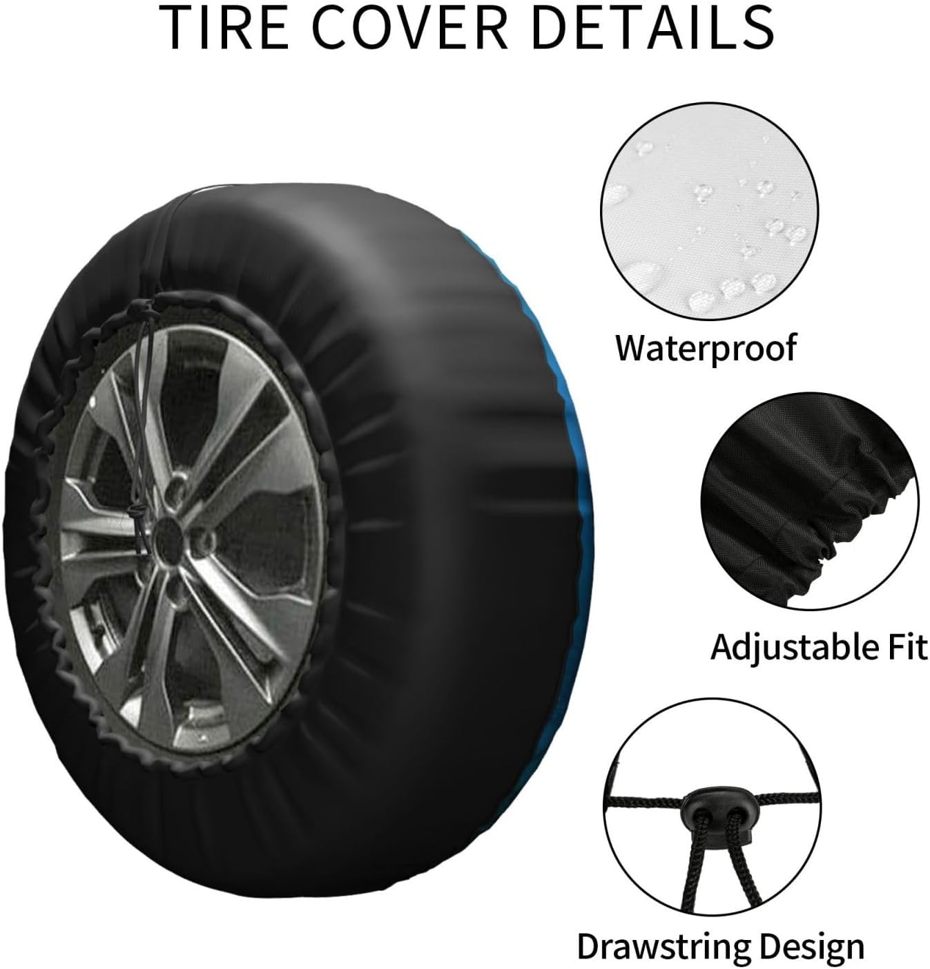 Funny Animal Dolphin Print Tire Cover Universal Spare Wheel for Trailer Rv SUV Truck Camper Travel Accessories
