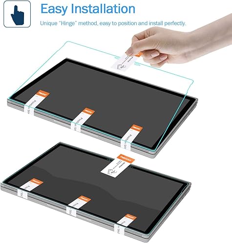 Vista 27 de Paquete de 2 protectores de pantalla de vidrio templado Megoo para Microsoft Surface Pro 9 2022/Surface Pro 8/Surface Pro X 13 pulgadas, fácil