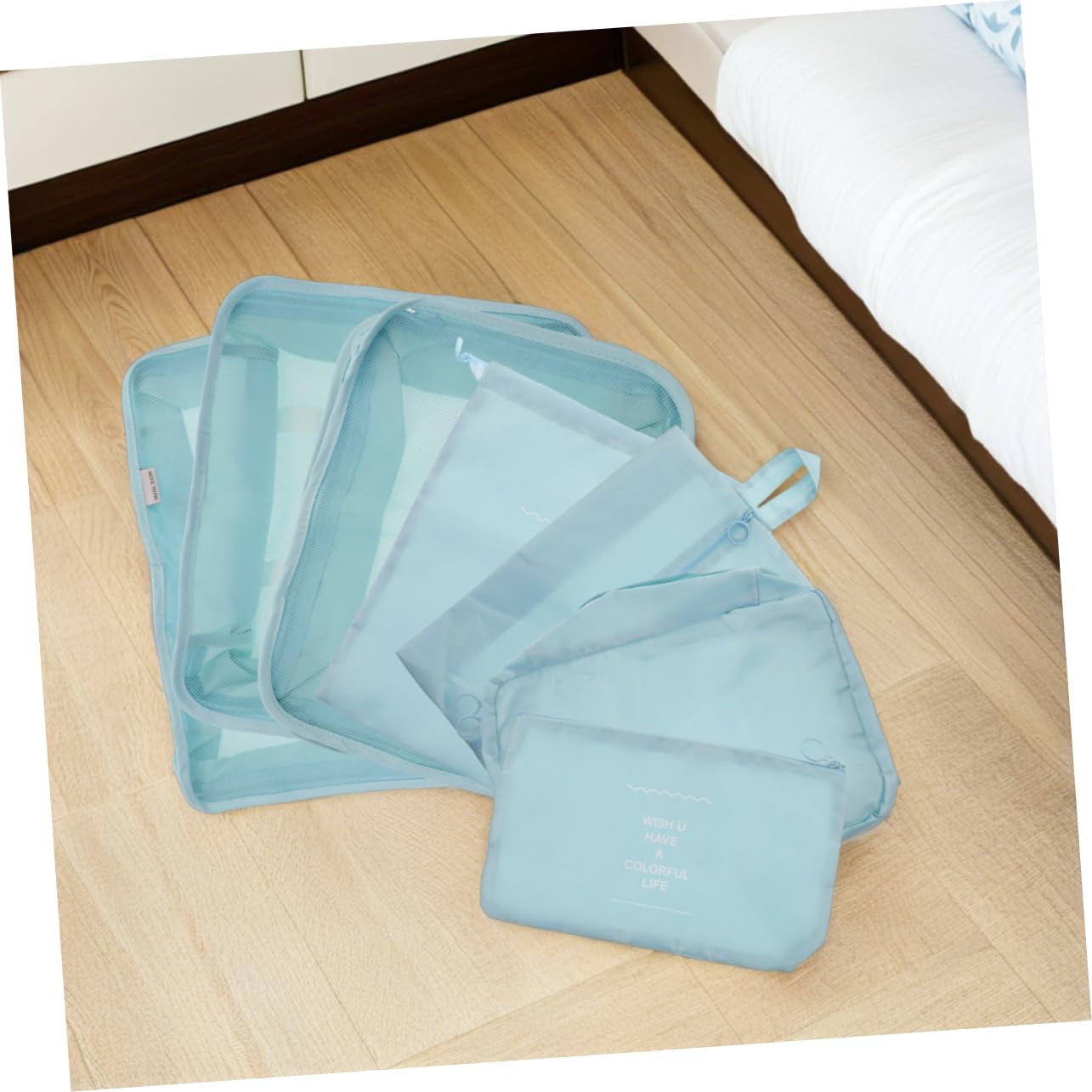 14pezzi Organizzatore da Viaggio in Set da Cubi di Compressione per Imballaggio Borsa per Indumenti e Biancheria Borsa per Scarpe da Viaggio