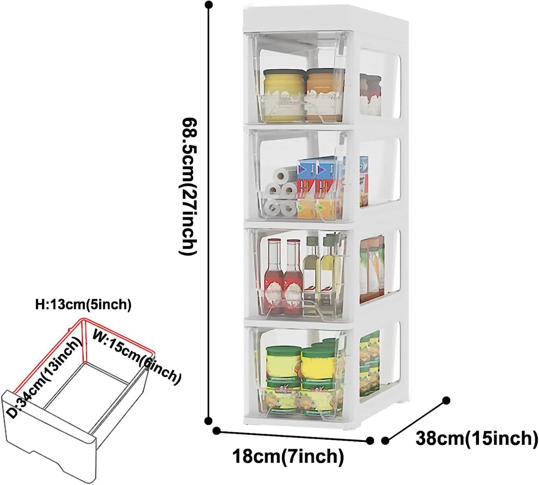Cajones de almacenamiento apilables Gabinete de almacenamiento de piso de baño, 18 cm (7 pulgadas) Gabinete de almacenamiento de Papel higiénico Delgado de plástico indep