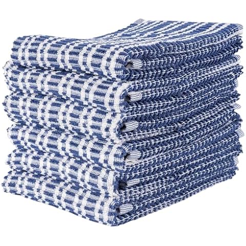 KAF Home Premium Terry Kitchen Towels (16”x 28”, 6 Pack) | 430 GSM Cotton Kitchen Hand Towels | Absorbent and Plush Terry Dish Towel Set Cover