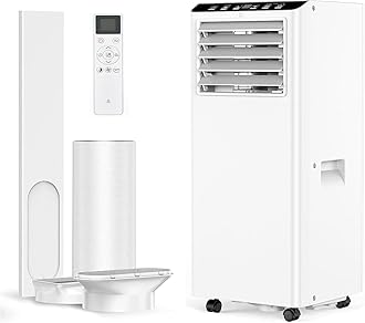 Acekool Air Conditioner, 4-In-1 Portable Air Conditioner 9000 Btu With Sleep Mode, Cooling & Fan With 2 Speed, Dehumidifier, Conditioning Unit With 24 Hour Timer Indow Kits for Home Rooms & Office