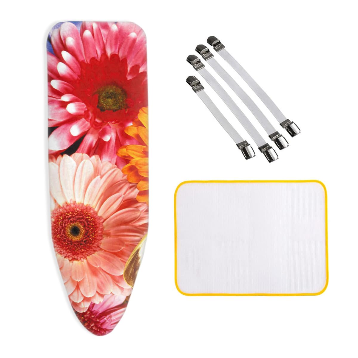 ZJBKXIroning Board Cover Extra Large, 160x60cm, With Elastic Cord and Iron-On Anti-Scorch Nets, Easily Handle and Fits Board Beautifully, XXL