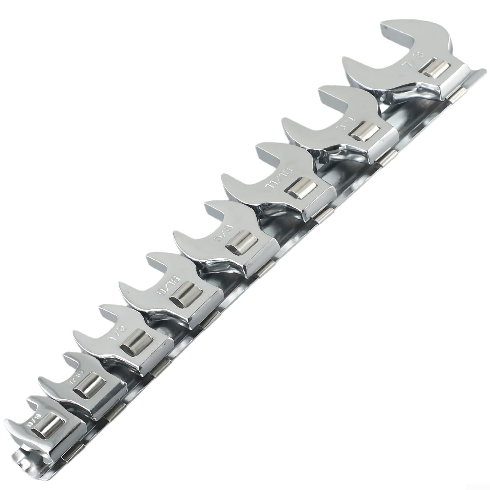 Gbtdoface Silver 8Pcs 3/8 Inch Drive Crowfoot, Crows Foot Spanner Set,Wrench Imperial Open End Spanner Wrenches