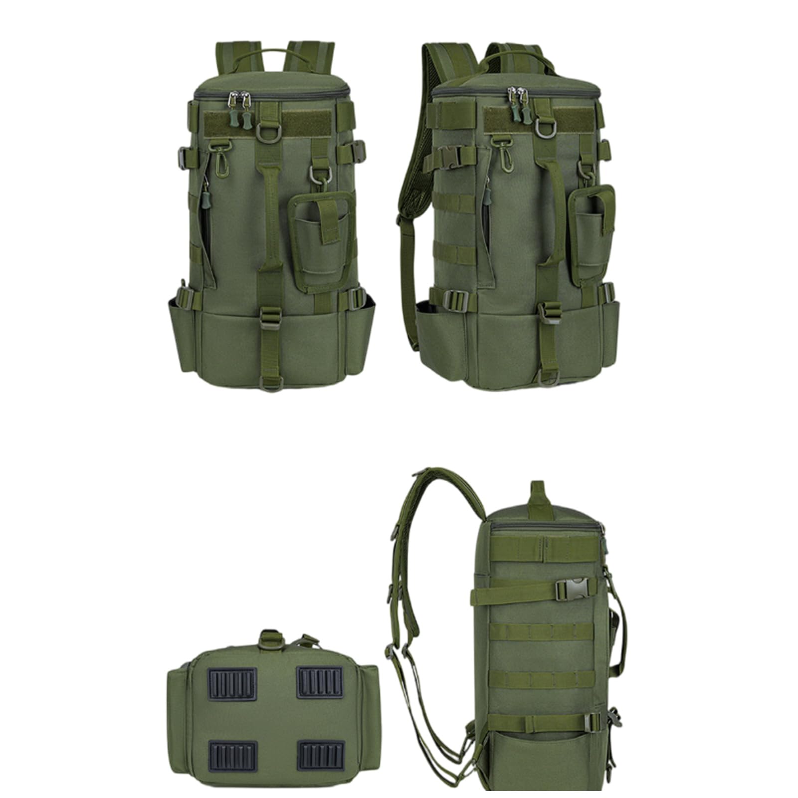Borsa per attrezzatura da pesca resistente all'acqua all'aperto con supporto per canna da pesca zaino borsa porta canna da pesca, Verde