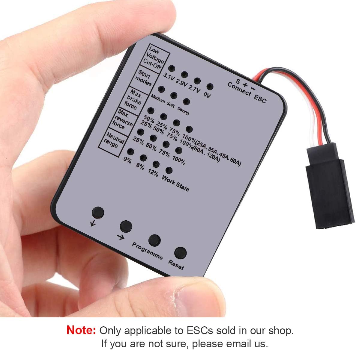 RCRunning RC Program Card Electronic Speed Controller Programmer for RC Car 25A - 150A ESC