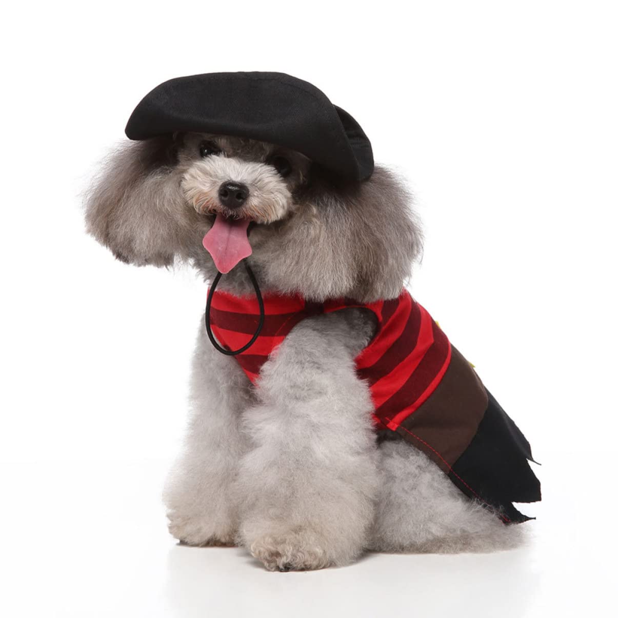 POPETPOP 3sets Costume Per Animali Domestici Da Pirata Completo Con Cappello Divertente Design Leggero e Confortevole Stile Unico Per Halloween e Feste Adatto Per Cani Di Piccola e Media