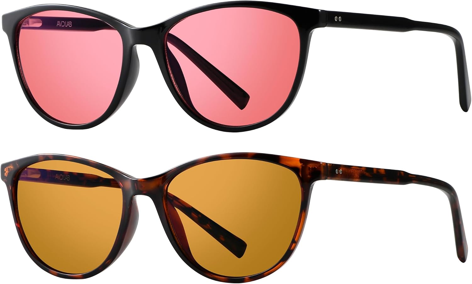 Indoor Fluorescent-41 Pink & Outdoor Fluorescent-60 Brown Tinted Blue Light Blocking Glasses Cat Eye Migraine Light Sensitivity Computer Glasses Photophobia Fluorescent LED Glare Women AB3311