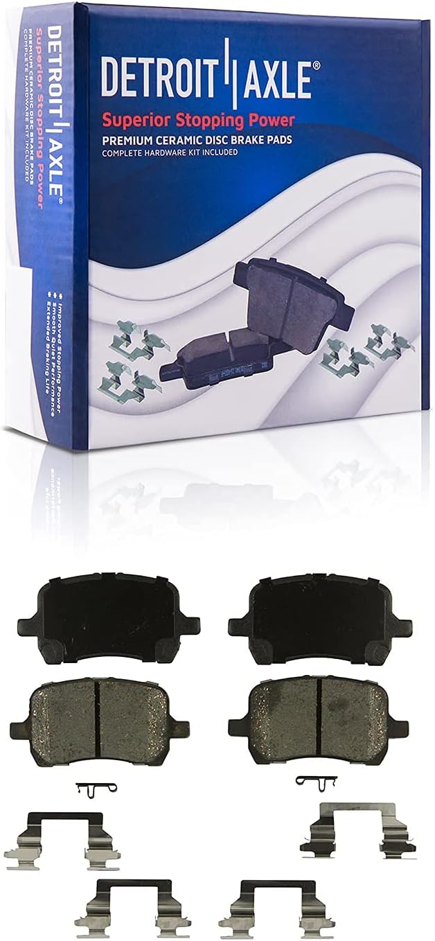 Detroit Axle - 14pc Brake Kit for Chevrolet Malibu Pontiac G6 Saturn Aura, Disc Brake Rotors Ceramic Brakes Pads Brakes Calipers Replacement : 11.65" inch Front and 10.63" inch Rear Rotor