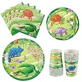 Reptile Party Tableware Set - 64 PCS Reptile Birthday Party Supplies for Kids Boys Snake Turtle Alligator Dinnerware for Jungle Animal Party Paper Plates Napkins Cups Serves 16 Guests